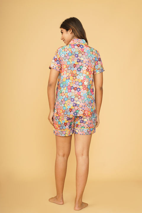 Colorful Flowers Combo Night Wear Set